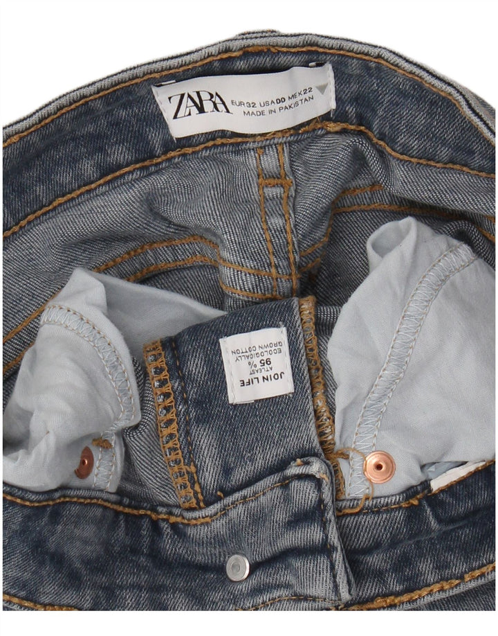 Женские джинсы Bootcut с высокой талией ZARA W22 L24, синие, хлопок