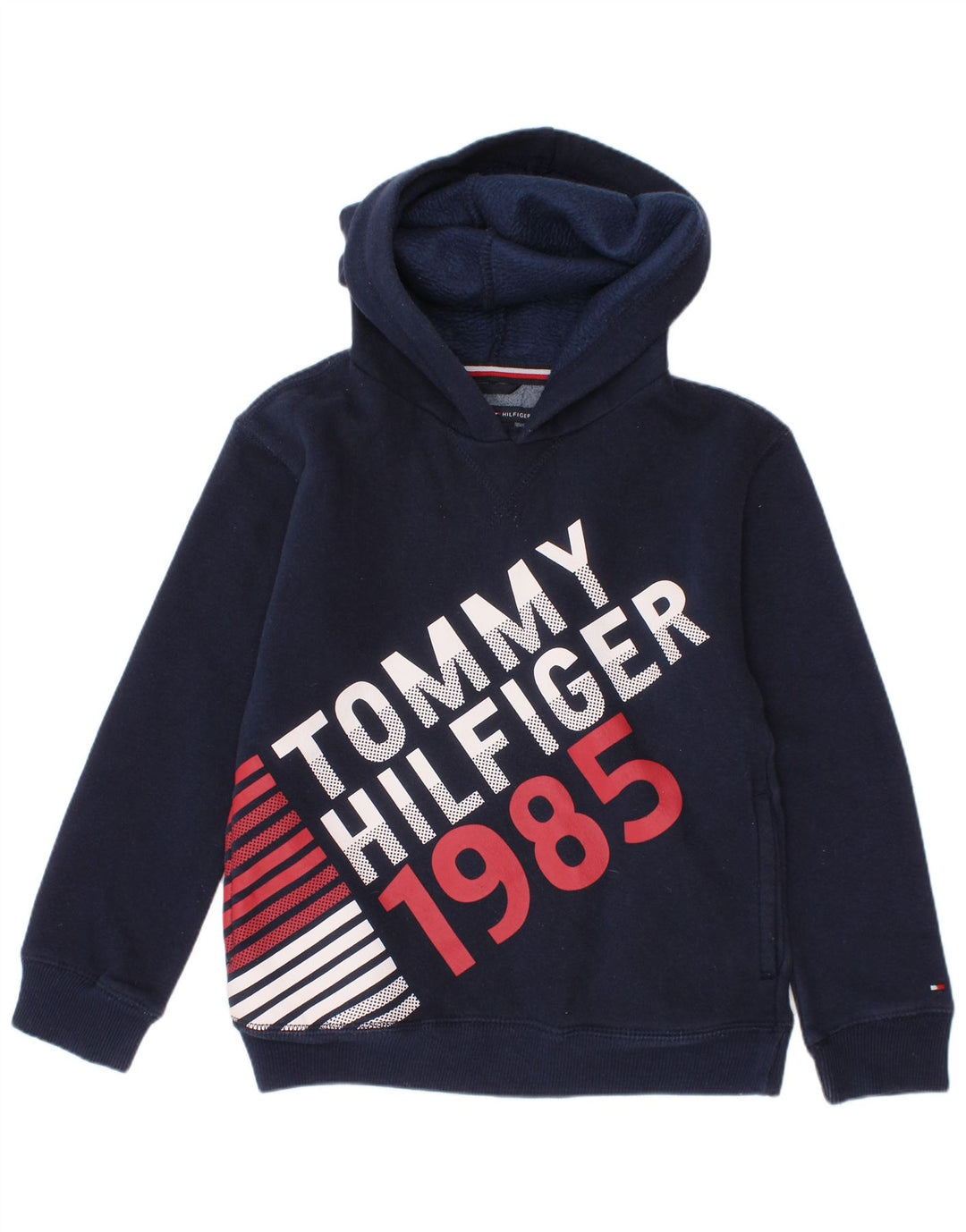 TOMMY HILFIGER Джемпер с капюшоном и рисунком для мальчиков, 5–6 лет, темно-синий, хлопок
