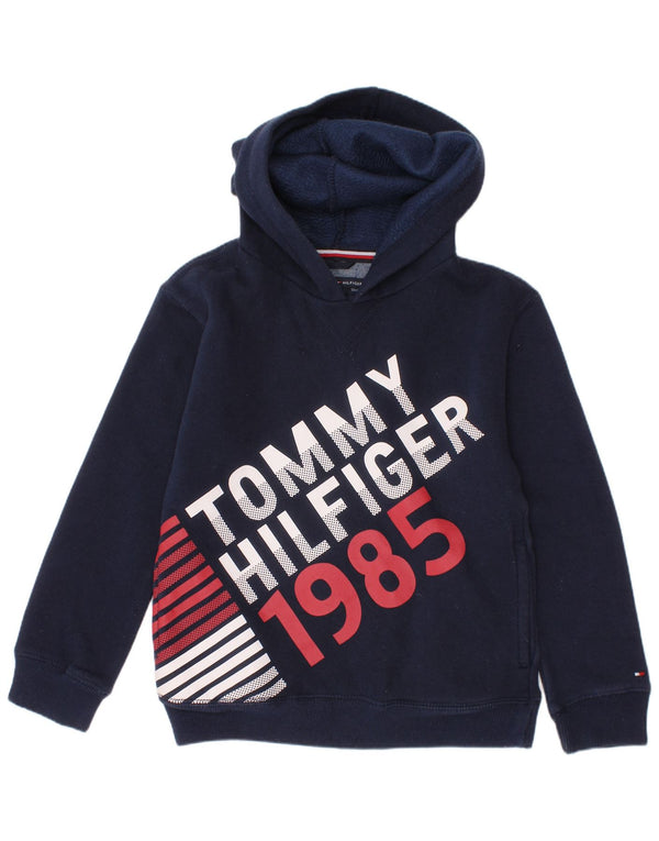TOMMY HILFIGER Джемпер с капюшоном и рисунком для мальчиков, 5–6 лет, темно-синий, хлопок