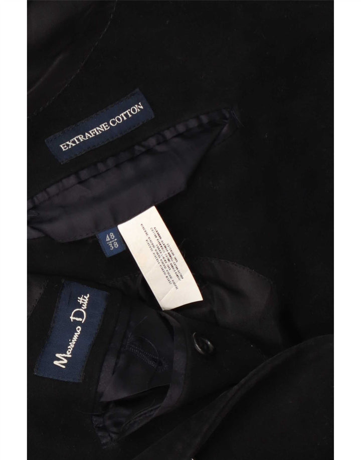 Massimo Dutti Мужское пальто EU 48 Средний Черный Хлопок