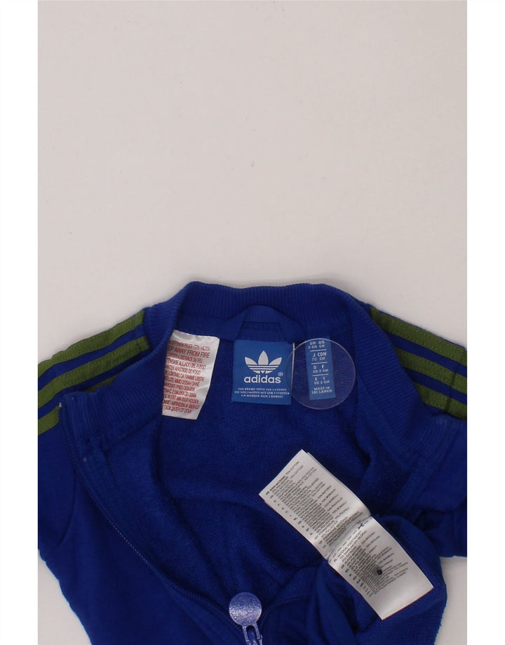 ADIDAS Baby Boys Graphic Tracksuit Top Jacket 3-6 Months Blue Cotton Vintage Adidas and Second-Hand Adidas from Messina Hembry 