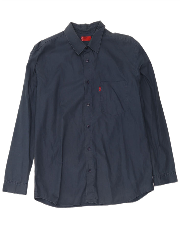 Мужская рубашка Levi's большого размера, темно-синяя, хлопковая