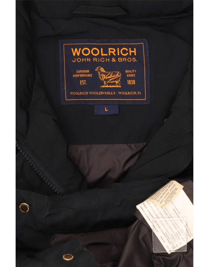 Женское стеганое пальто Woolrich UK 16, большой темно-синий полиэстер
