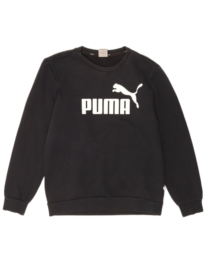 Мужской свитшот с рисунком Puma, маленький черный хлопковый джемпер