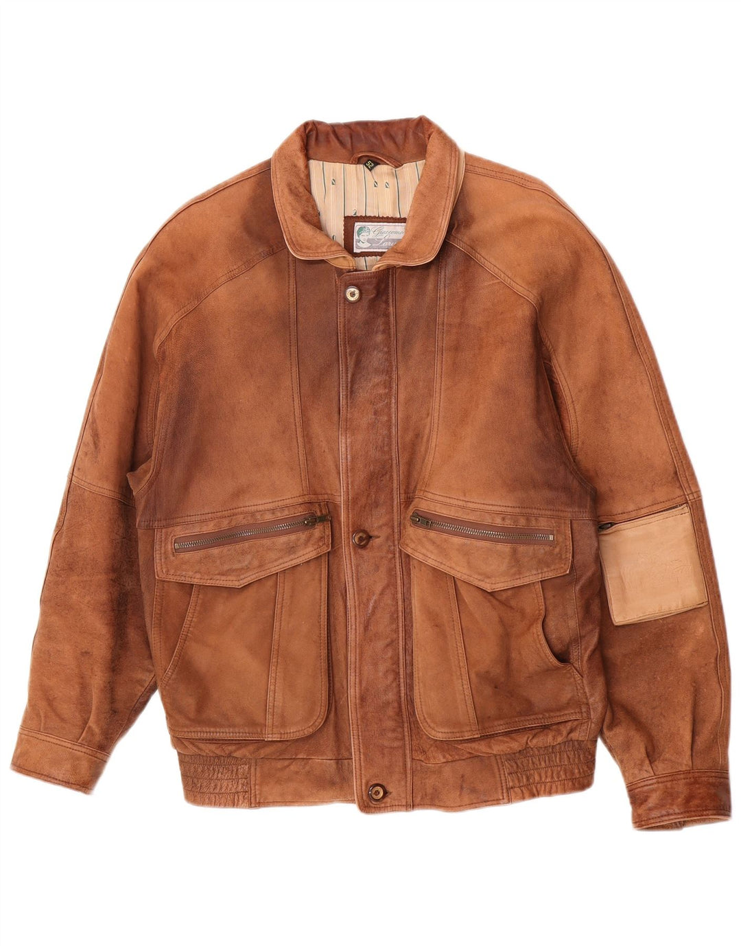 Мужская кожаная куртка Giaccomo Larusso IT 52 XL Коричневая кожа