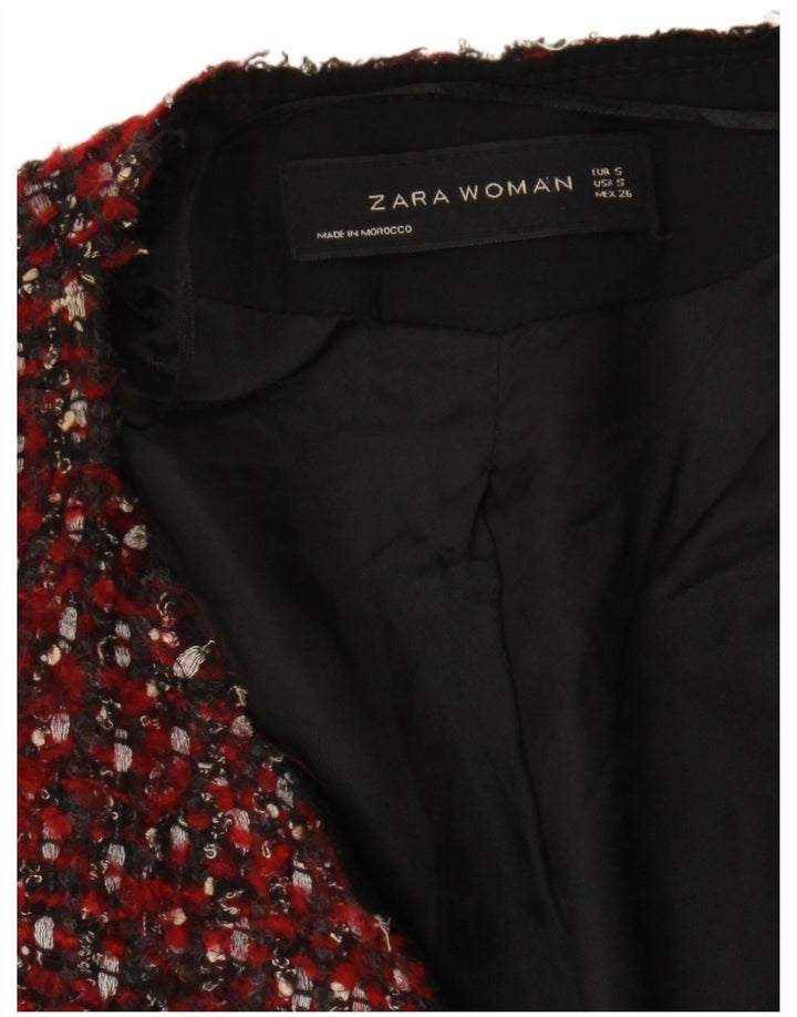 Женский укороченный пиджак Zara UK 10, маленький красный в крапинку, современный