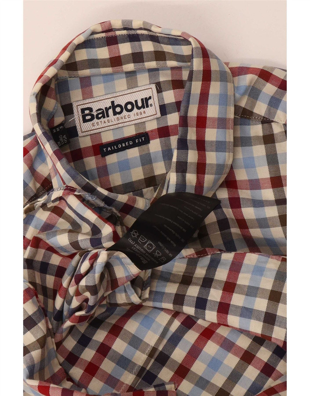 Мужская рубашка Barbour индивидуального кроя, средний разноцветный хлопок в мелкую клетку
