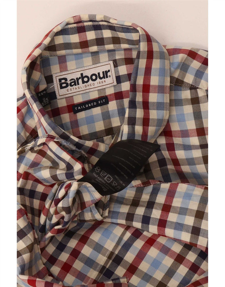 Мужская рубашка Barbour индивидуального кроя, средний разноцветный хлопок в мелкую клетку