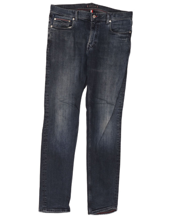 Tommy Hilfiger Mens Denton Straight Jeans W34 L34 Navy Blue Cotton