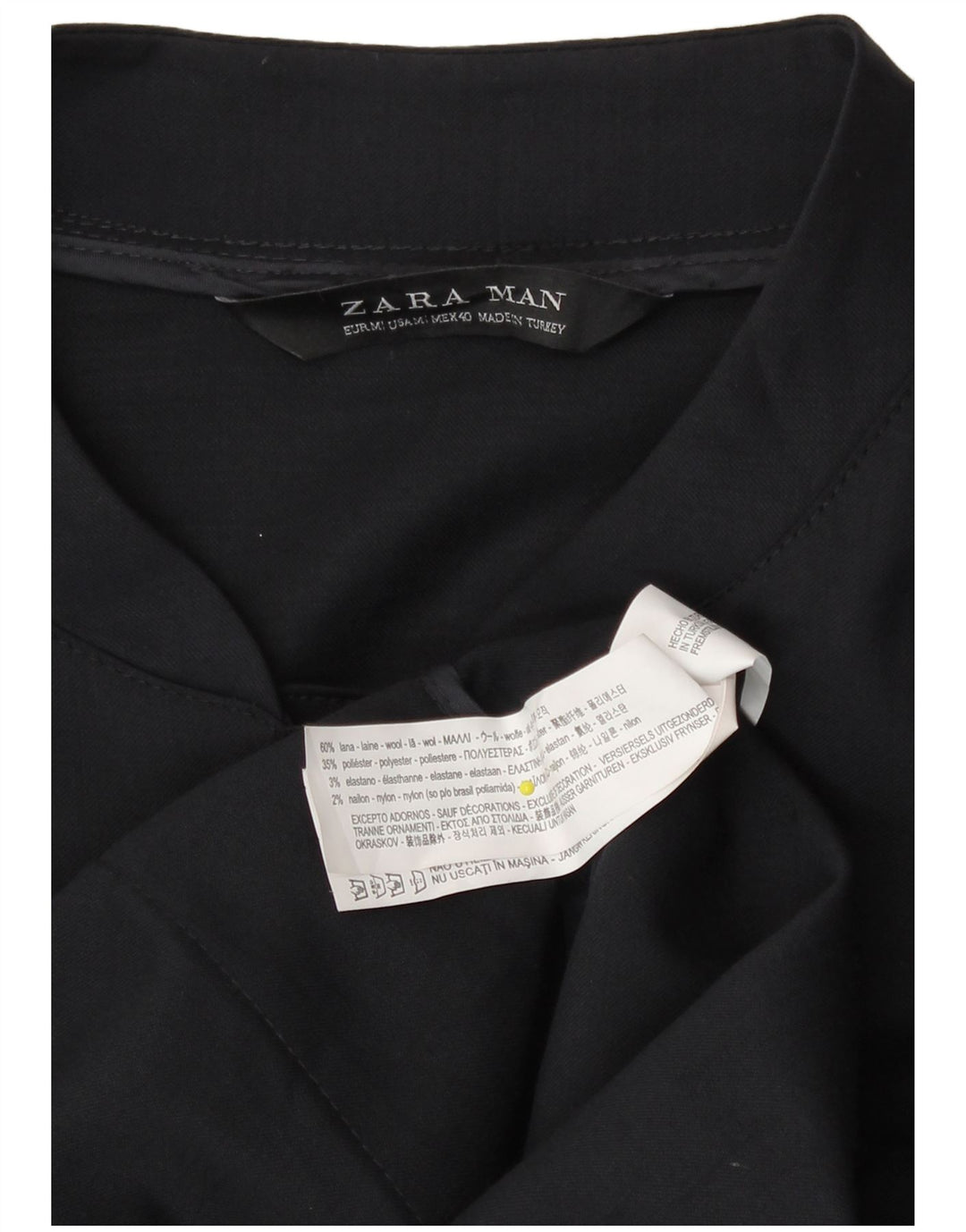 Мужская куртка-бомбер Zara UK 38, средний темно-синий, шерстяная