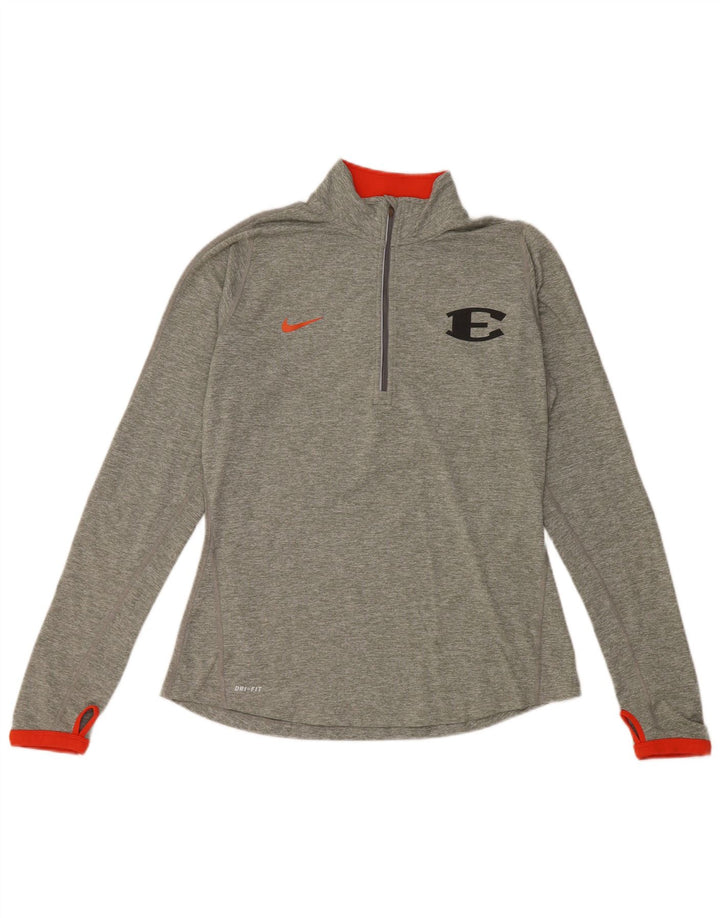 Женский спортивный пуловер NIKE Dri Fit UK 12, средний серый в крапинку