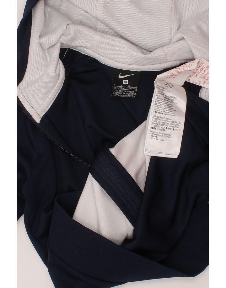 Свитер с капюшоном на молнии для мальчиков NIKE, 6–7 лет, большой темно-синий, с цветными блоками