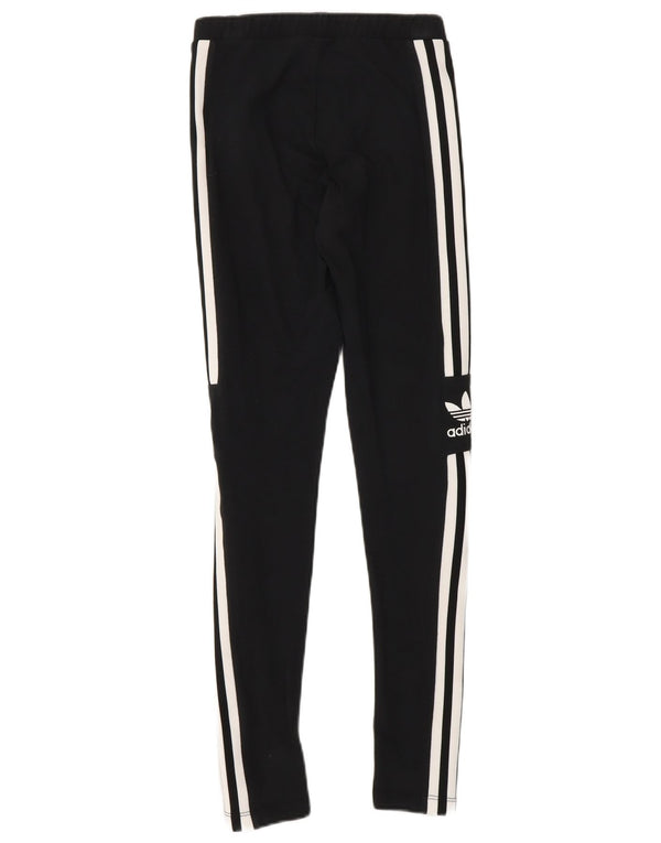 Женские леггинсы Adidas UK 4 XS с рисунком, черный хлопок