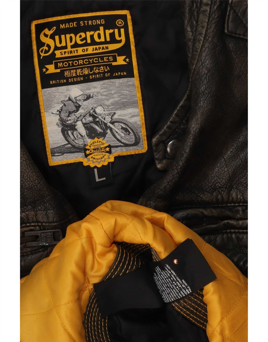 Мужская кожаная куртка Superdry Motorstyle UK 40, большая коричневая