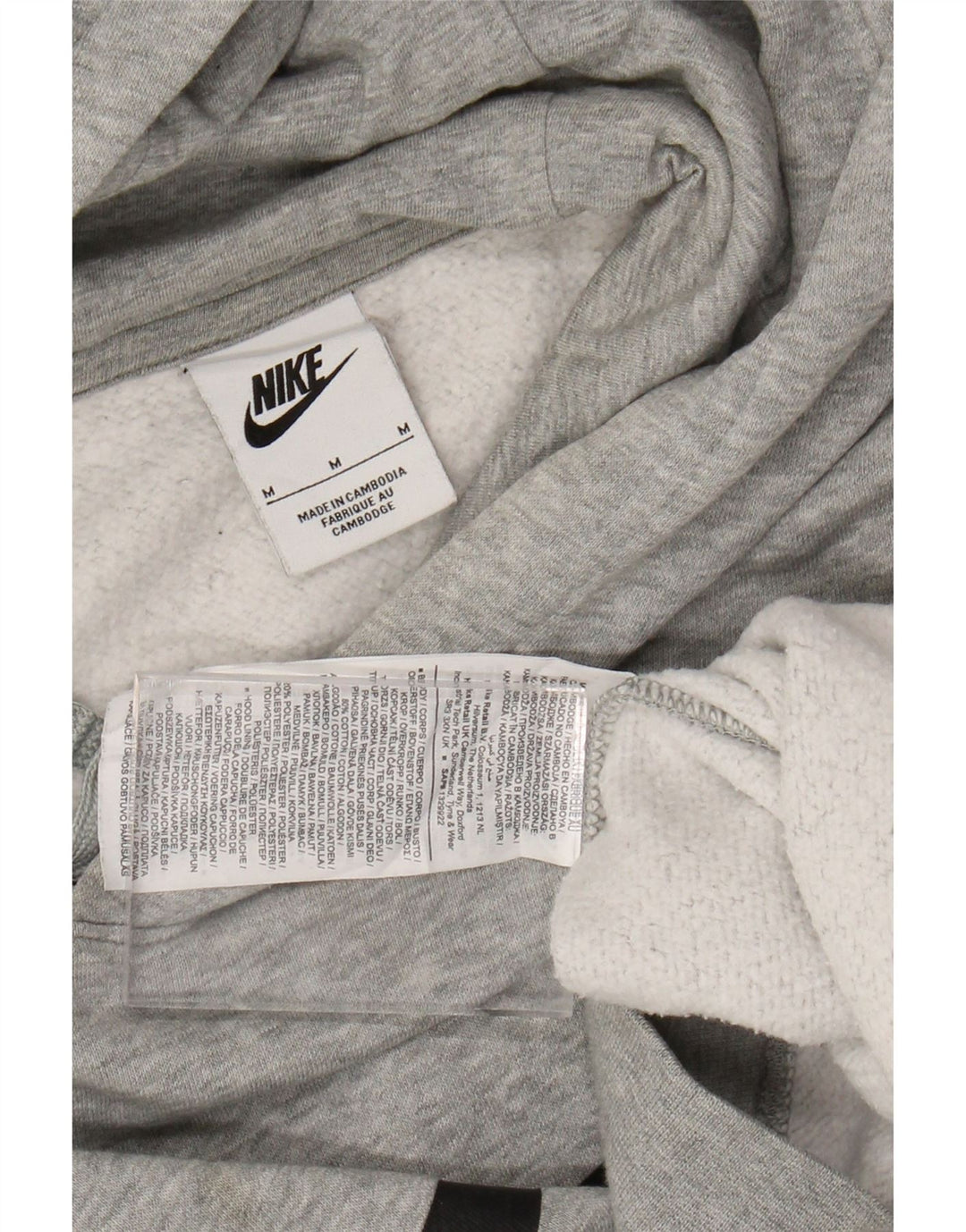 Мужской джемпер с капюшоном с графическим рисунком Nike, хлопковый джемпер среднего серого цвета с крапинками