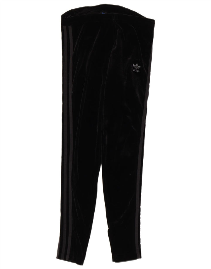 Женские велюровые леггинсы Adidas UK 12, средний черный полиэстер