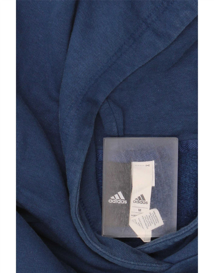 Мужской джемпер с капюшоном Adidas с рисунком, средний синий, хлопок