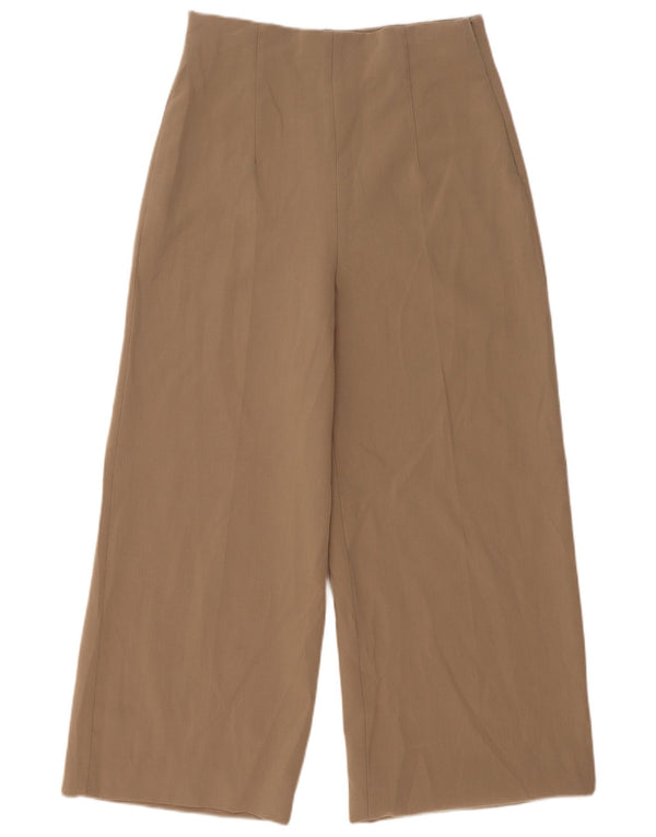 Женские укороченные широкие брюки Zara Medium W29 L25 Бежевые