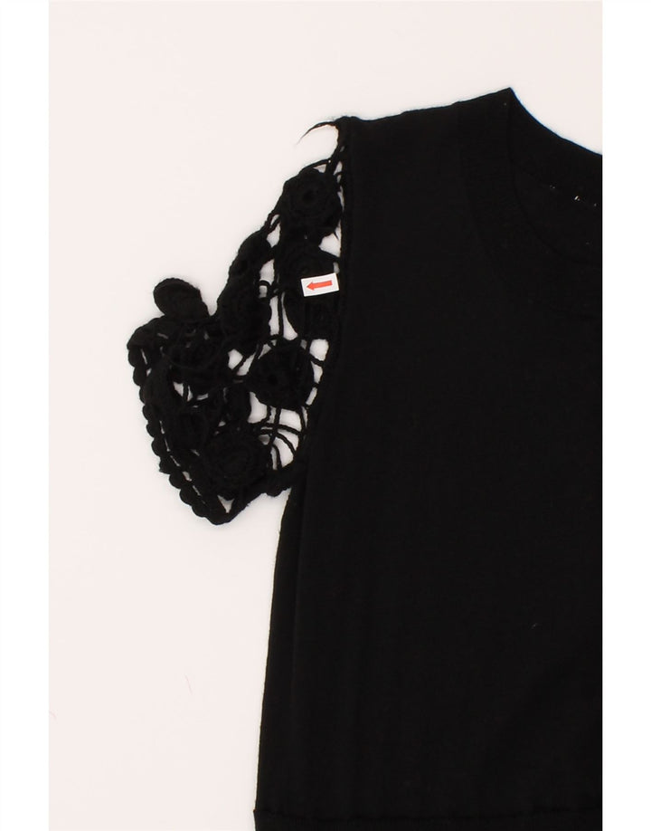 TWIN-SET Womens A-Line Dress UK 14 Large Black Wool Vintage Twin-Set and Second-Hand Twin-Set from Messina Hembry 