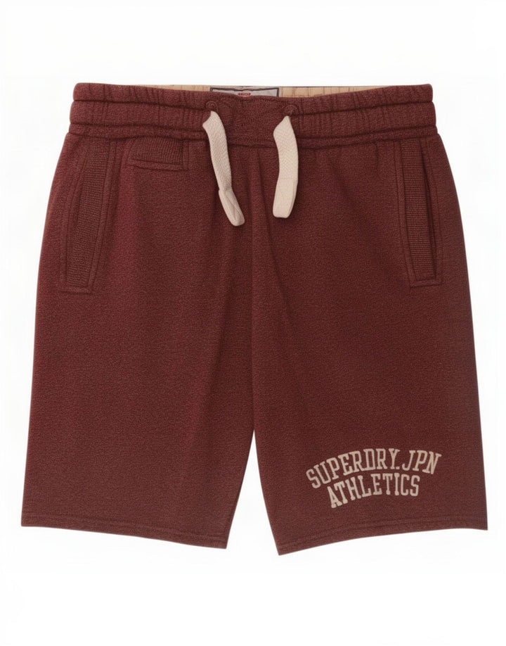 Мужские спортивные шорты Superdry с рисунком, средний темно-бордовый полиэстер