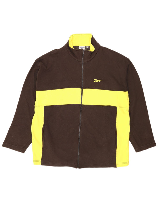 Мужская спортивная куртка Reebok Regular Fit, верхняя куртка XL, коричневая, с цветными блоками, спортивная