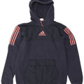 Мужской джемпер с капюшоном Adidas среднего размера, темно-синий, хлопок