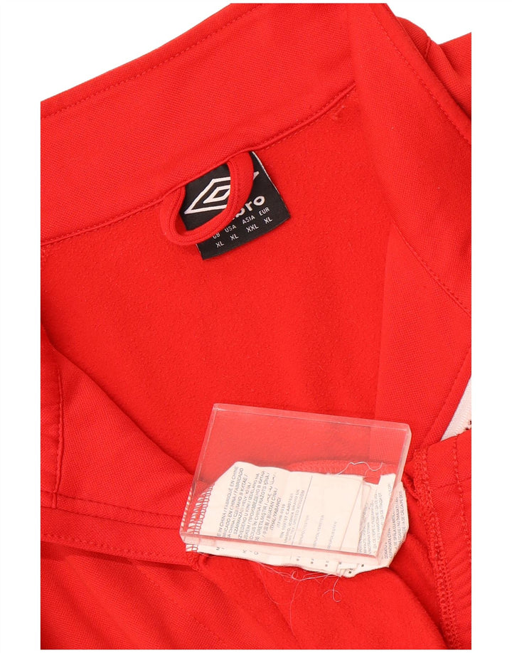 Umbro Мужской свитшот с воротником на молнии, джемпер XL, красный полиэстер