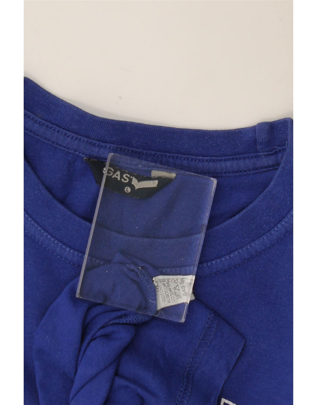 Мужская футболка с рисунком GAS, большой синий хлопок