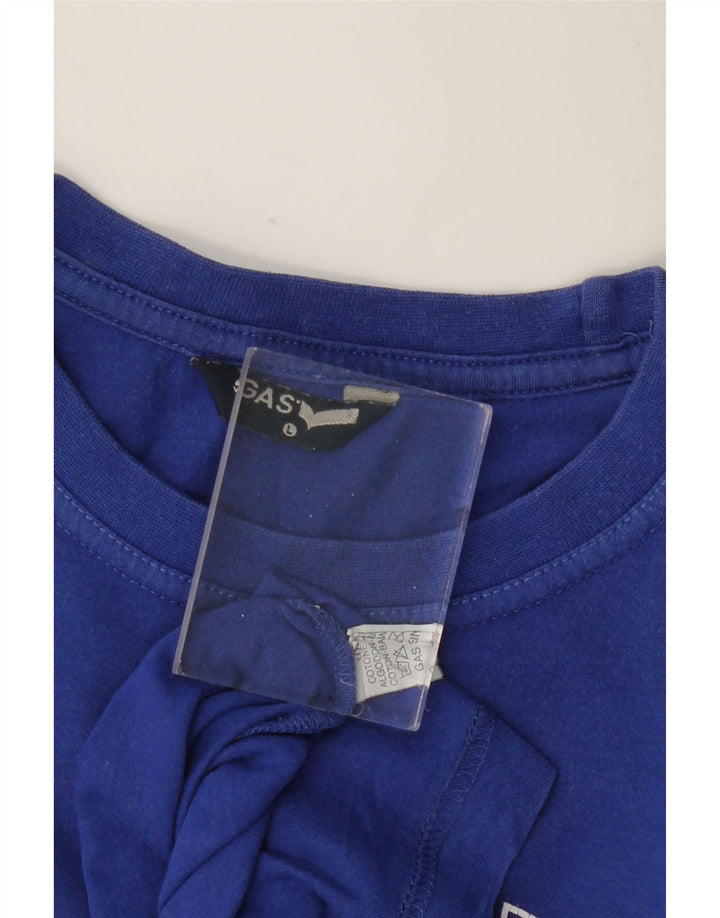 Мужская футболка с рисунком GAS, большой синий хлопок