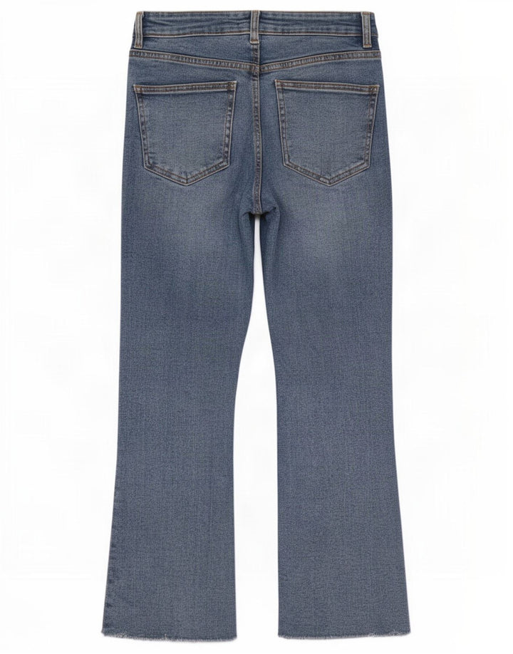 Женские расклешенные джинсы Zara с высокой посадкой EU 38, маленькие W28 L26, синие