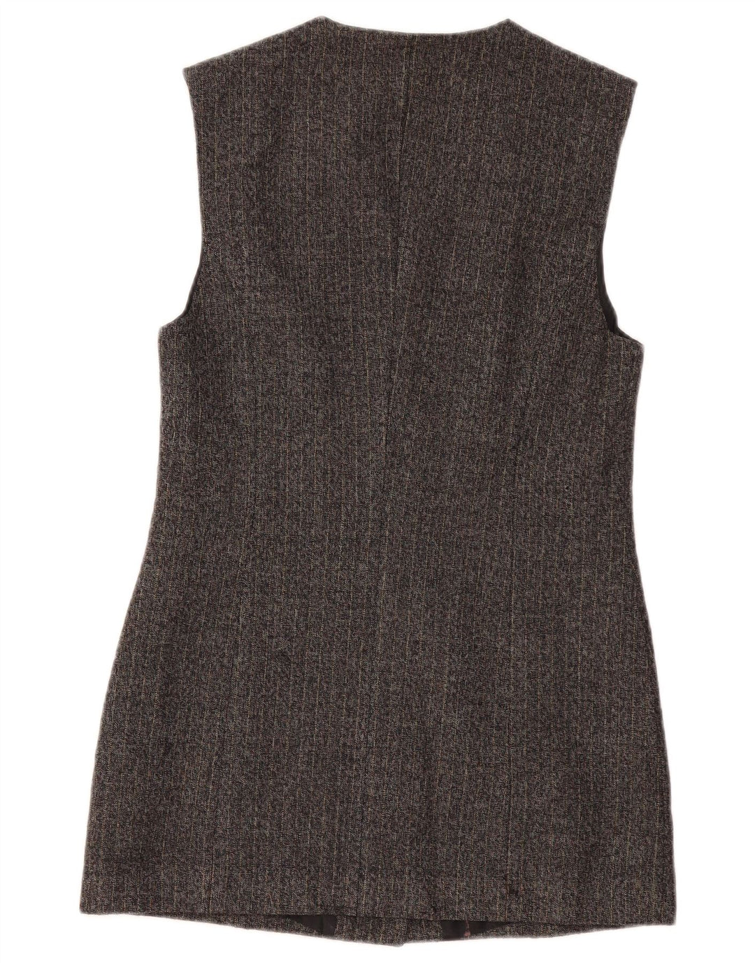 Женский удлиненный пиджак BENETTON UK 10, маленький серый в тонкую полоску