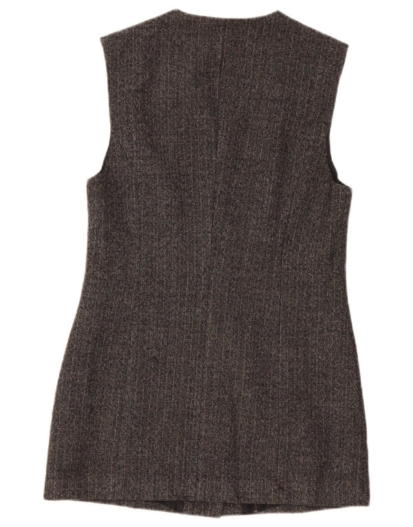 Женский удлиненный пиджак BENETTON UK 10, маленький серый в тонкую полоску