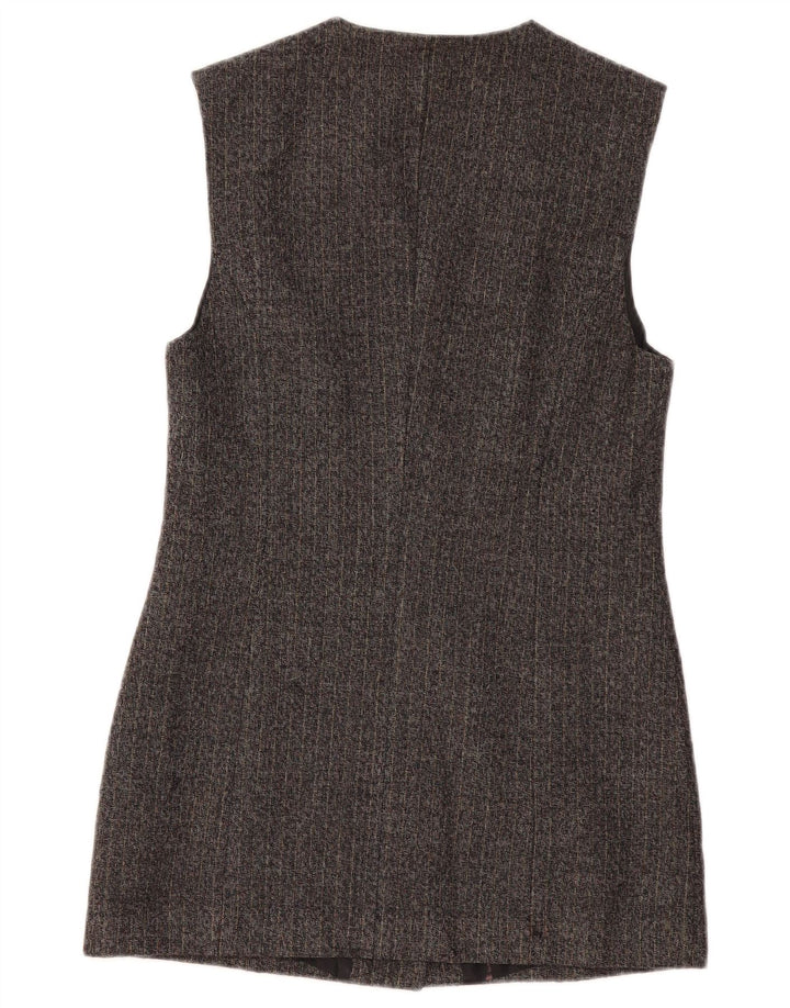 Женский удлиненный пиджак BENETTON UK 10, маленький серый в тонкую полоску