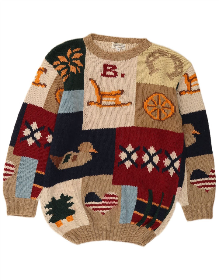 Элегантный мужской свитер с круглым вырезом, средний разноцветный свитер, новинка