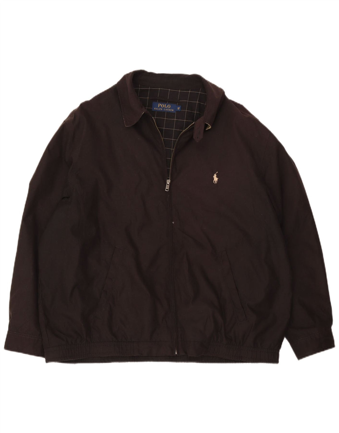 Мужская большая куртка-бомбер Polo Ralph Lauren UK 42 XL коричневая из полиэстера