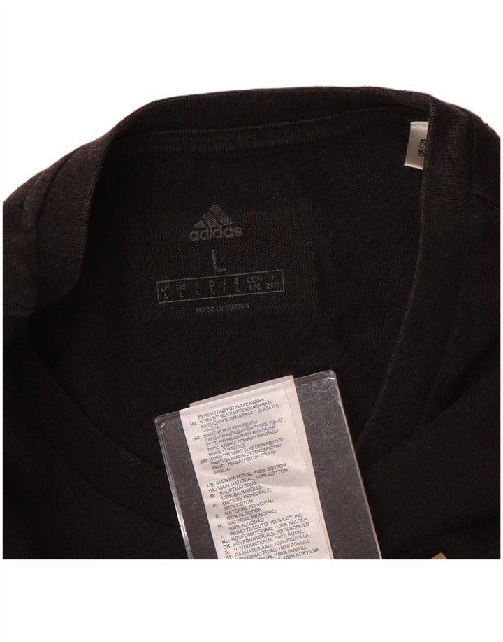 Мужская футболка с рисунком ADIDAS, большой черный хлопок