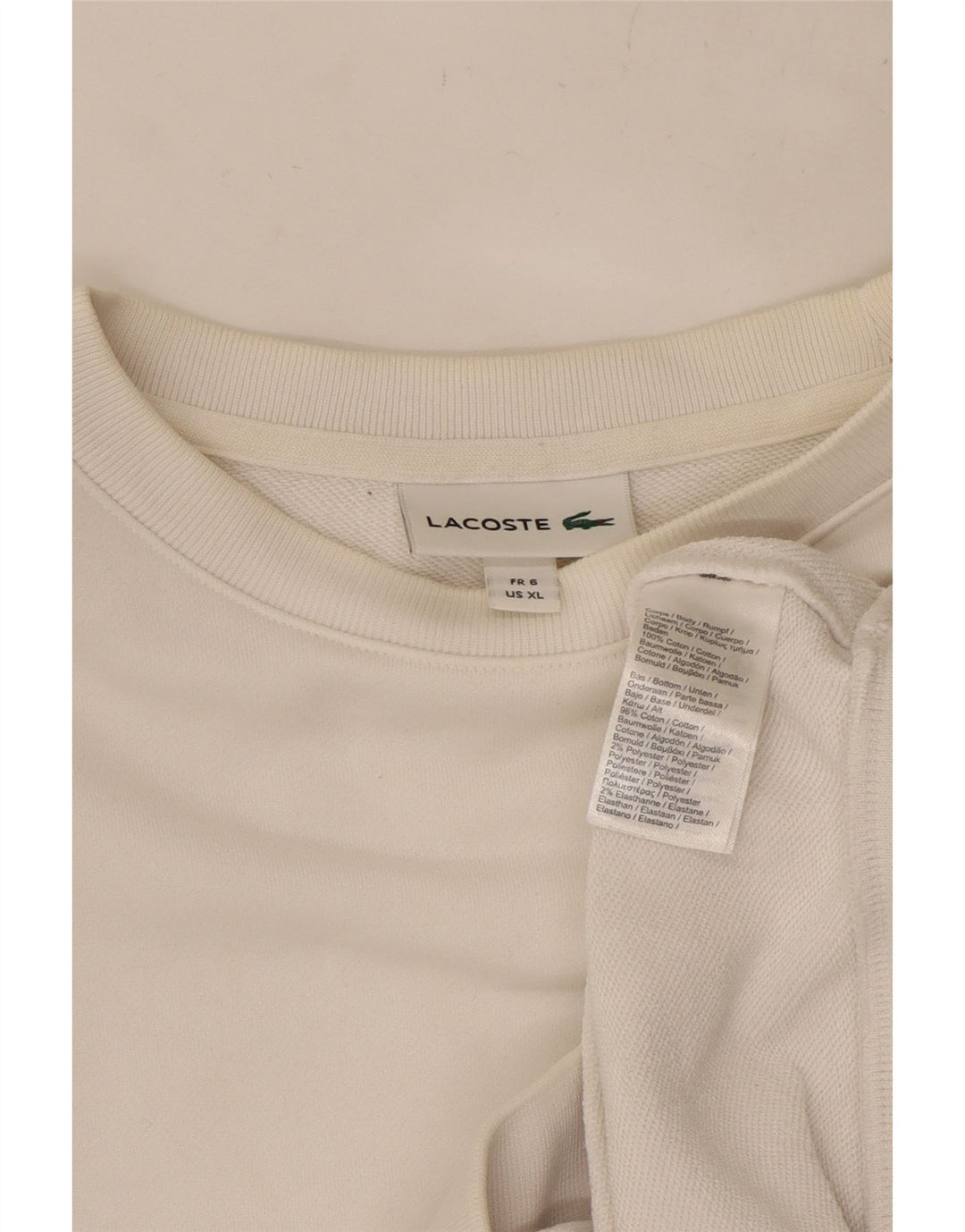 LACOSTE Мужской свитер, джемпер, размер 6 XL, белый хлопок