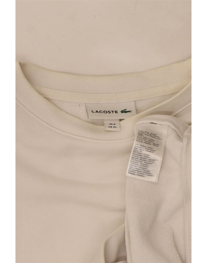 LACOSTE Мужской свитер, джемпер, размер 6 XL, белый хлопок