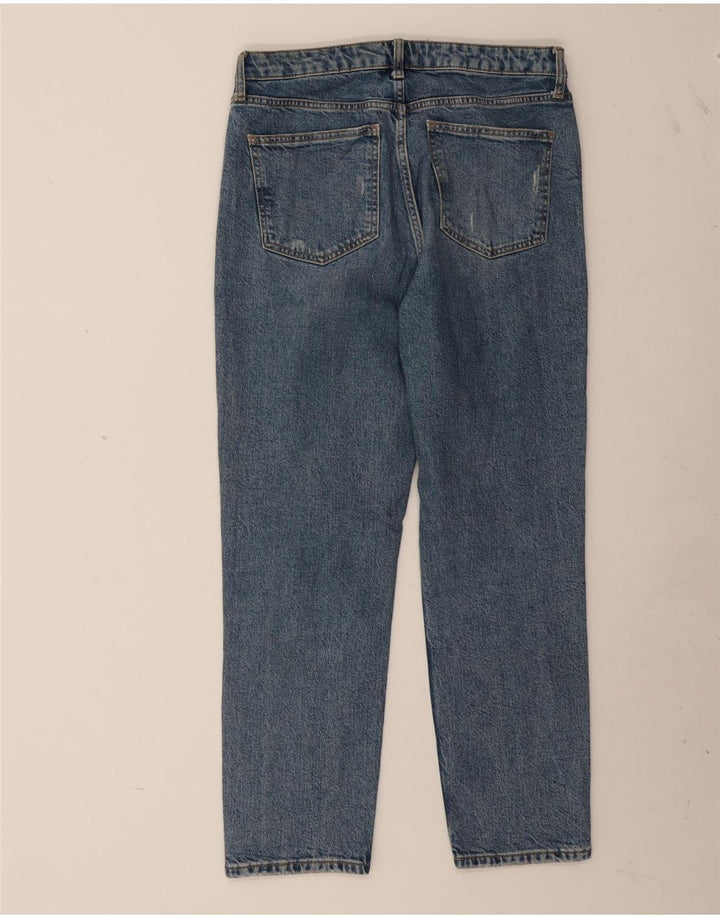 Женские прямые джинсы ZARA с потертостями EU 42, большие W32 L27, синие