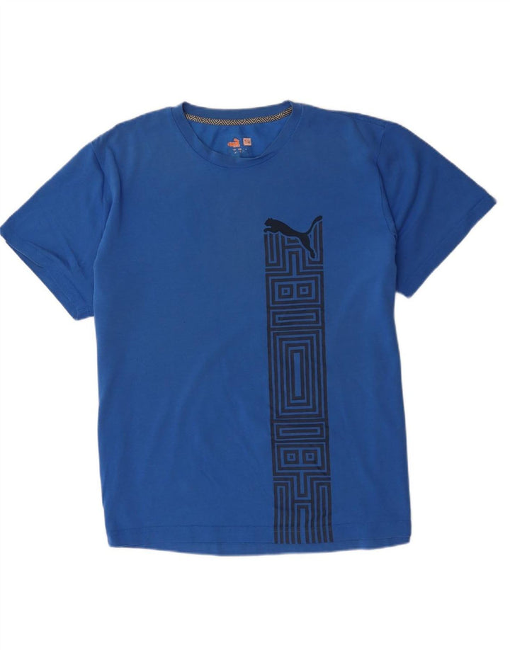 PUMA Mens Graphic T-Shirt Top Large Blue