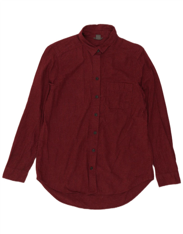 Женская рубашка оверсайз EDDIE BAUER UK 10, маленькая бордовая, хлопок