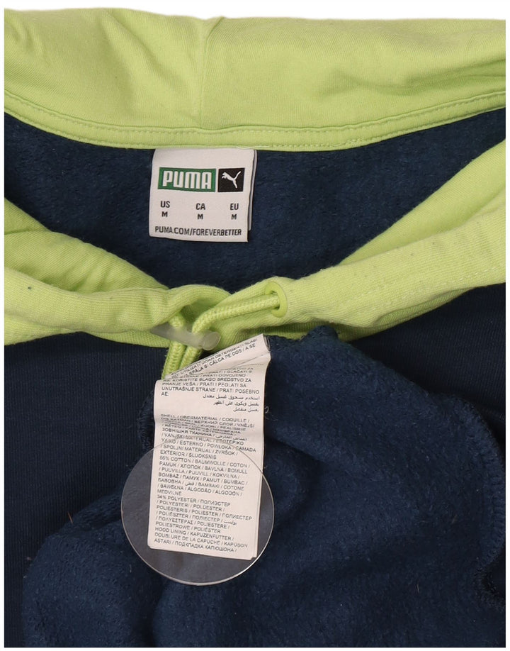 Мужской джемпер с капюшоном Puma, средний темно-синий, хлопок с цветными блоками