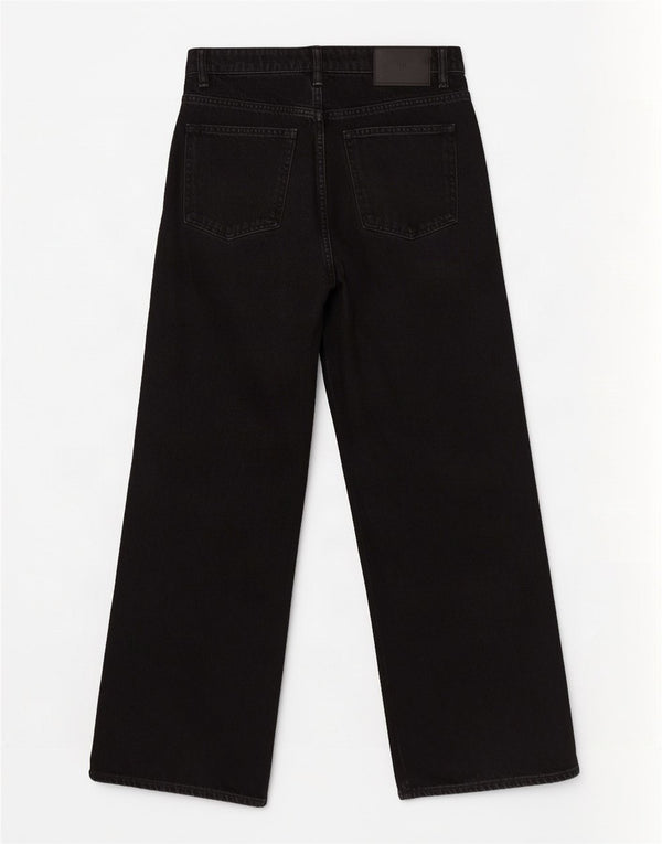 Женские джинсы Zara с высокой посадкой и широкими штанинами EU 36 XS W26 L25, черный хлопок