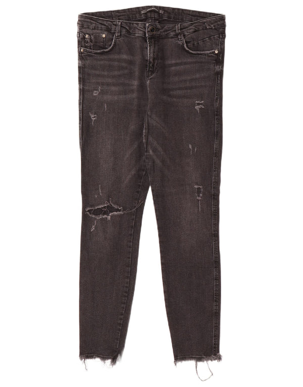 Женские джинсы скинни Zara Trafaluc EU 44 XL W34 L28, черный хлопок