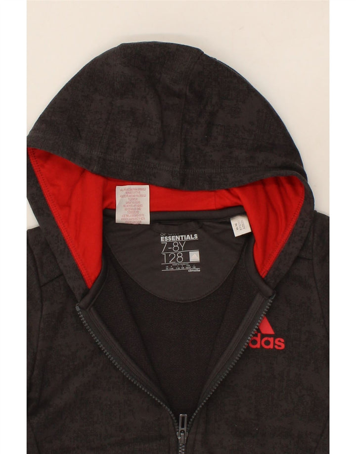ADIDAS Boys Climalite Zip Hoodie Sweater 7-8 Years Grey Polyester Vintage Adidas and Second-Hand Adidas from Messina Hembry 