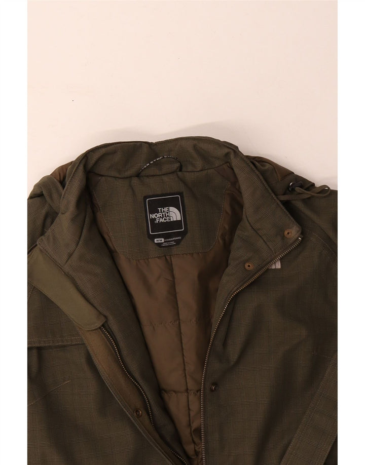 Женская ветровка с капюшоном THE NORTH FACE UK 14, средний зеленый цвет в клетку