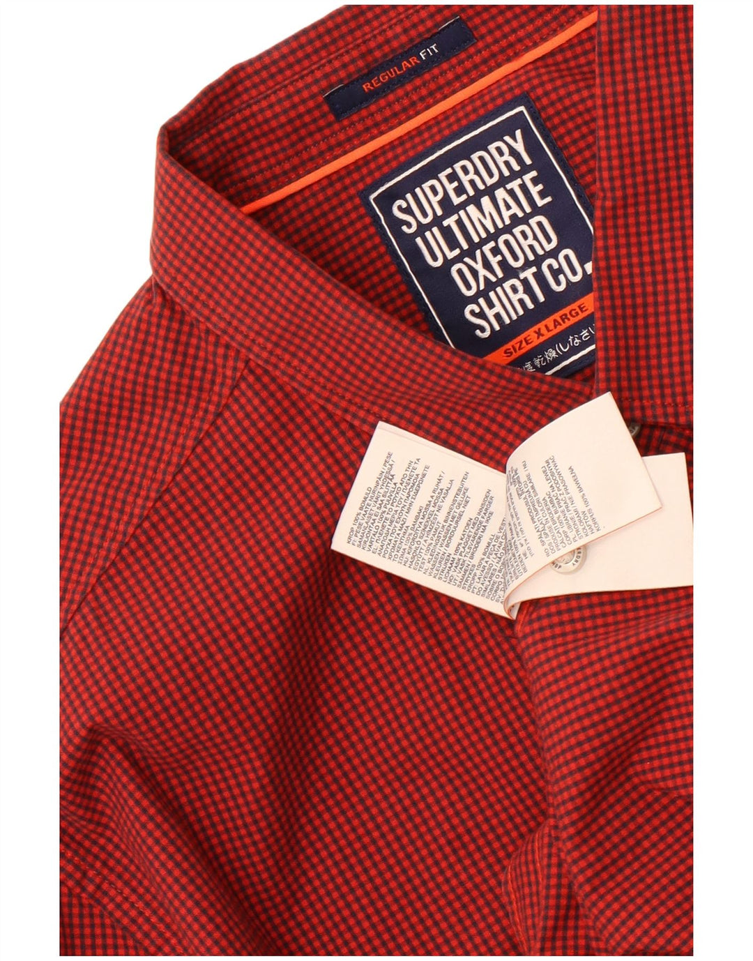 Мужская рубашка обычного кроя Superdry XL из хлопка в красную клетку
