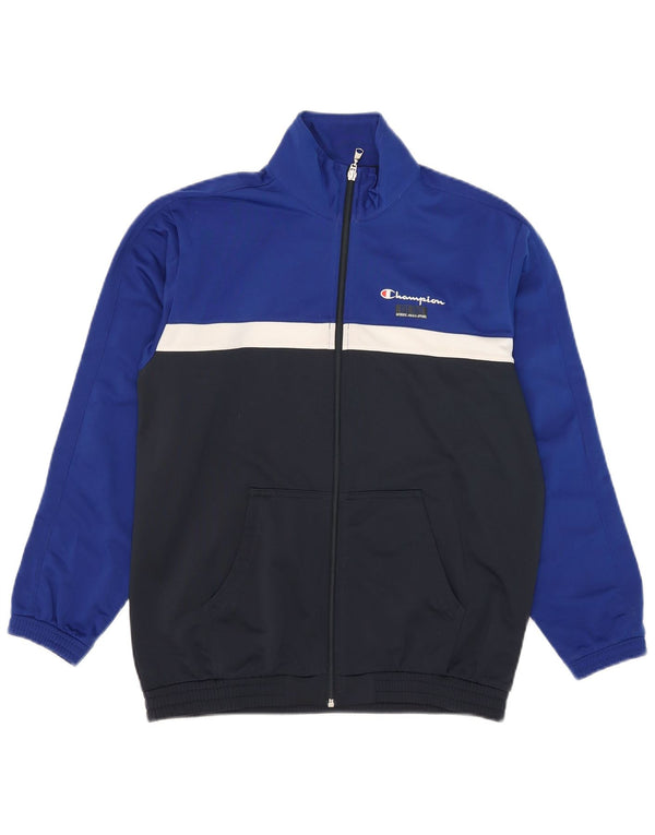 Champion Boys Tracksuit Top Jacket 13-14 Years XL Blue Colourblock