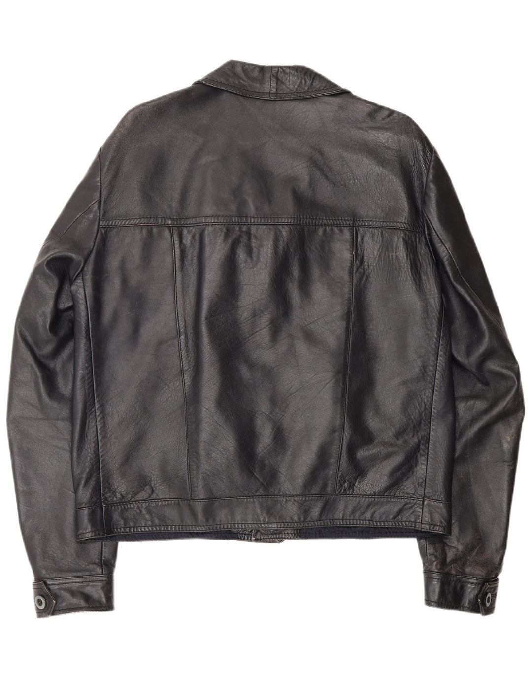 Винтажная мужская кожаная куртка UK 40, большая черная