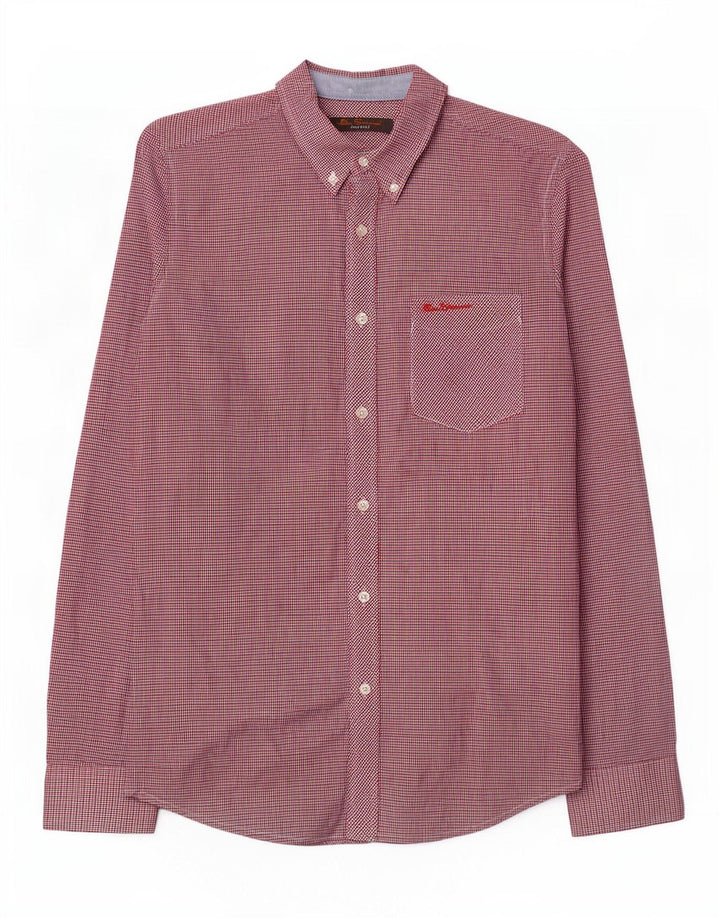 Мужская рубашка Ben Sherman, маленькая красная клетка, хлопок